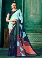 Crepe Multi Colour Casual Wear Printed Saree